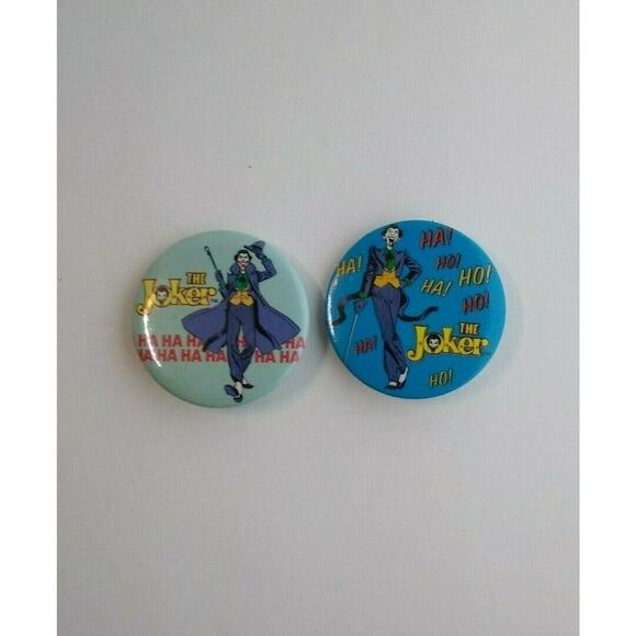 Joker Batman Pinback Button Badges (2) Original 1982 Licensed Official DC Comics - Picture 5 of 8
